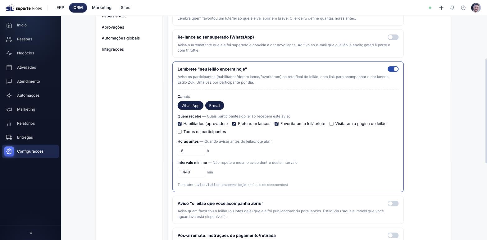 Configuração do aviso encerra hoje