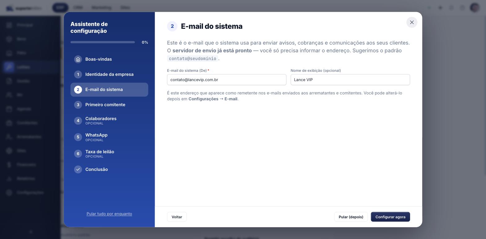 E-mail do sistema