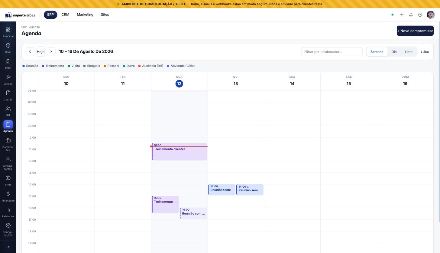 Atividade do CRM aparecendo na Agenda