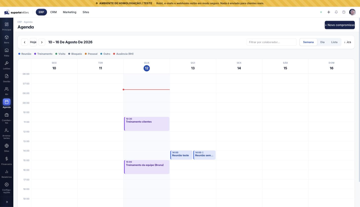 Agenda — visão semana