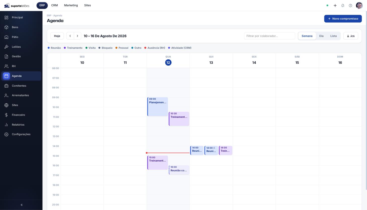Agenda — visão semana