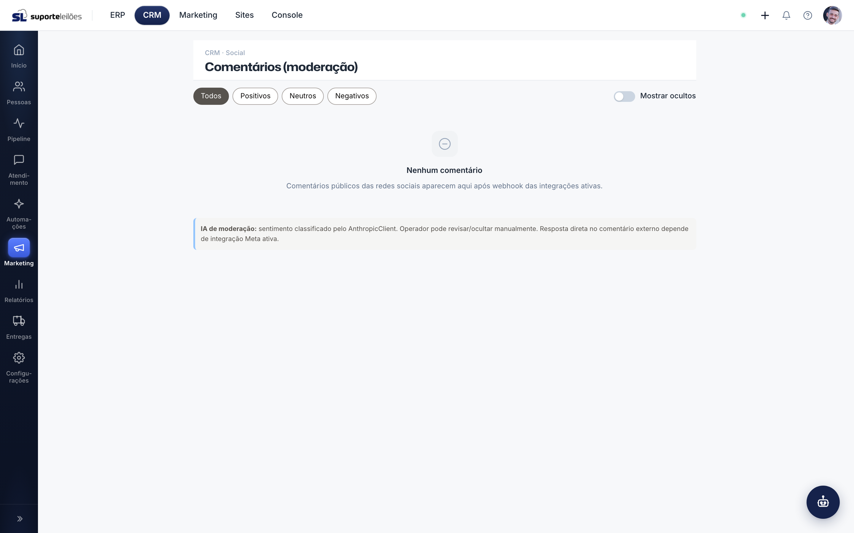 Comentários (moderação)