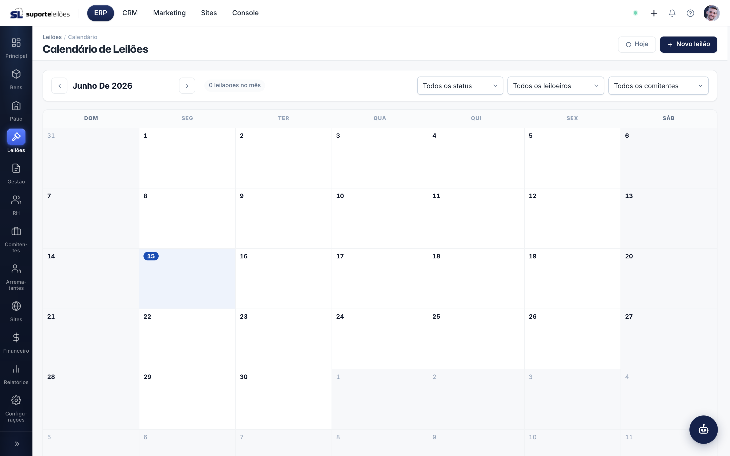 Calendário de Leilões