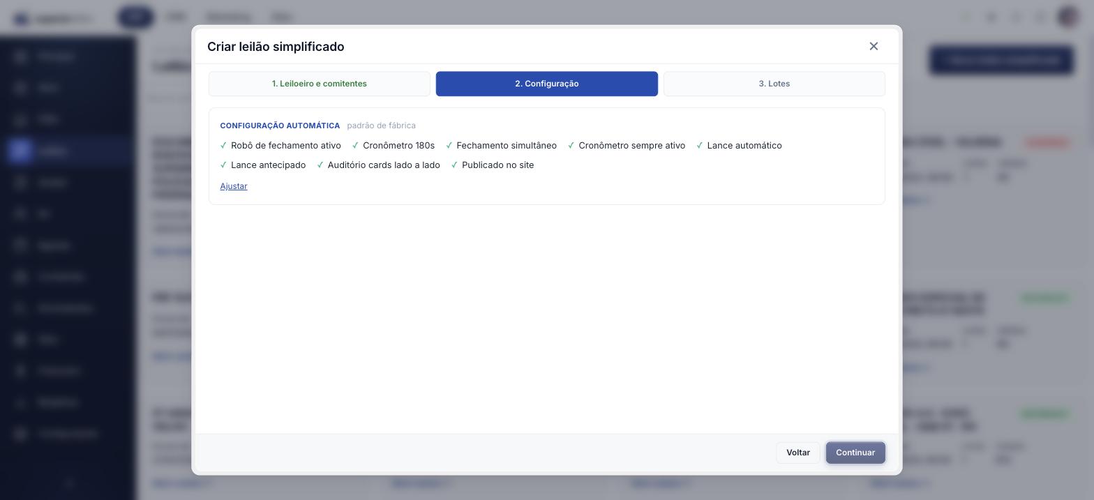 Passo 2 — configuração automática