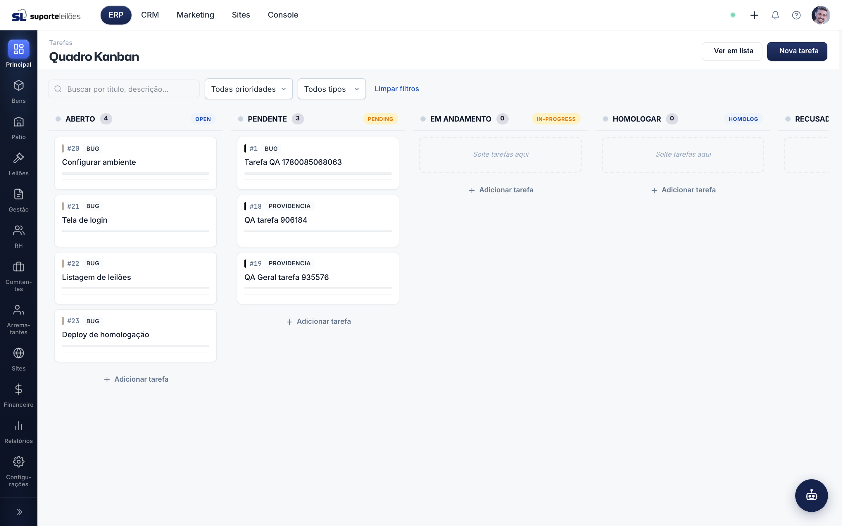 Quadro Kanban